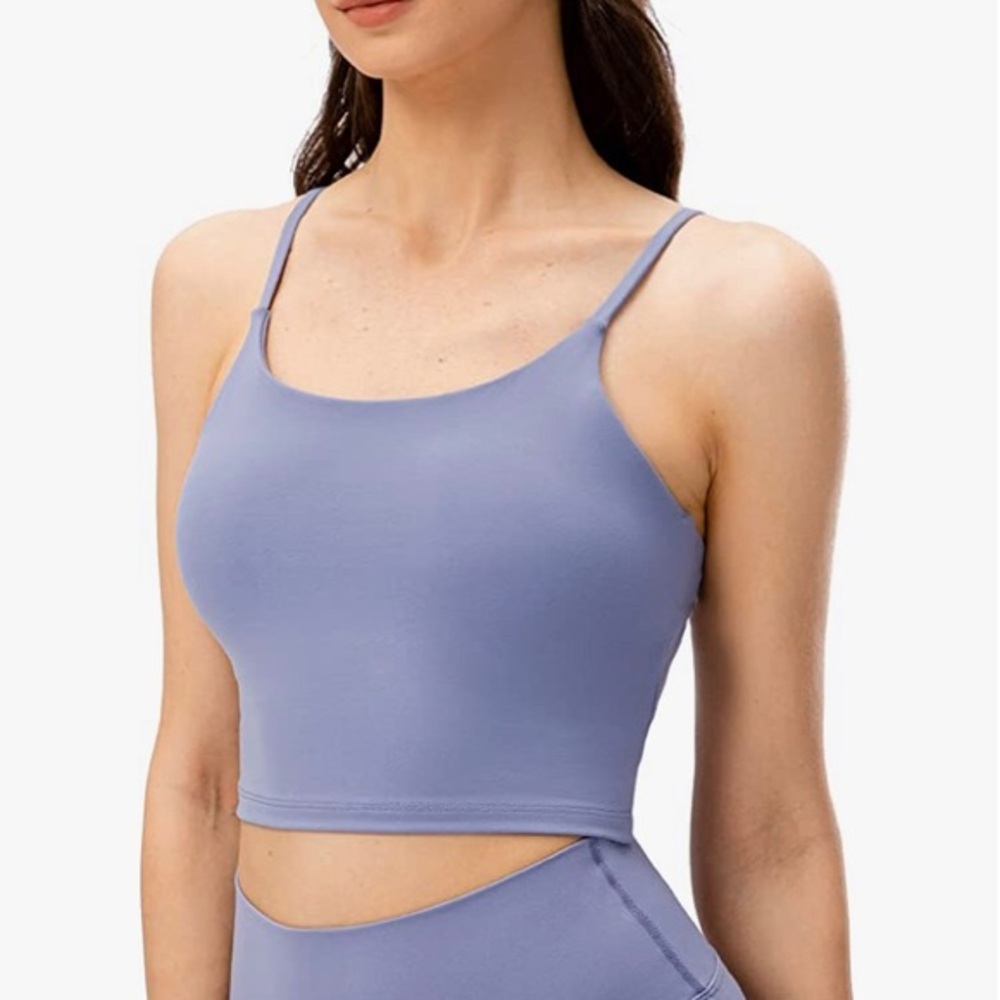Lavento Women's Longline Sports Bra Yoga Cami Tank